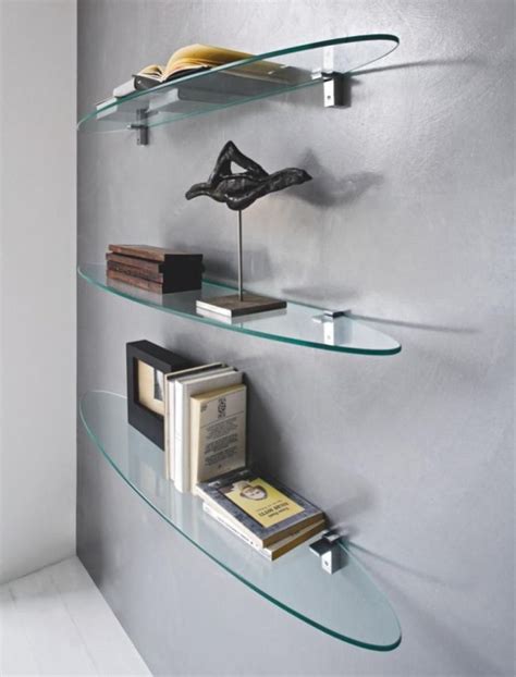 24 Beautiful Glass Floating Shelf Ideas The Shelves Are Provided Which Should Be Attached While