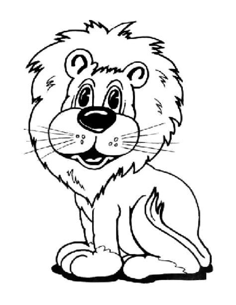 Free Animals Lion Printable Coloring For Preschool