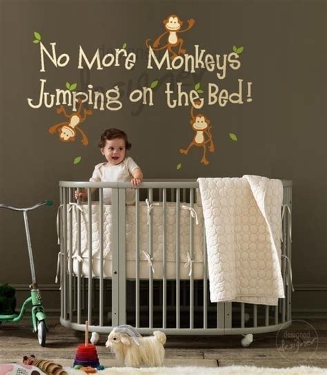 No More Monkeys Jumping On The Bed Dd1028 Vinyl Sticker Wall Decal