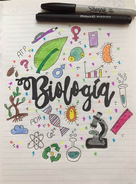 Portada De Biología Carátulas Para Cuadernos Cuadernos De