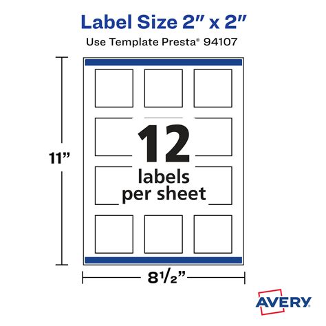 38 Avery 2x2 Label Template