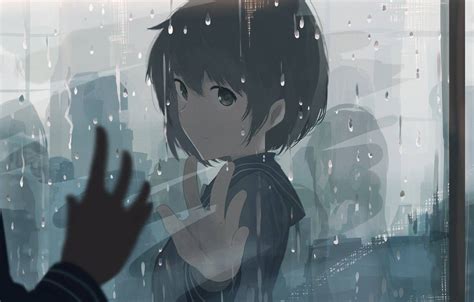 Download Chill Anime Girl Rain Reflection Wallpaper