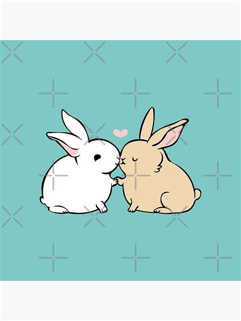 Bunny Kisses Poster By Huebucket Redbubble