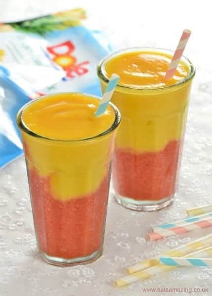 Cover and blend until smooth. Easy Layered Smoothie Recipe with Dole Frozen Fruit - Eats ...