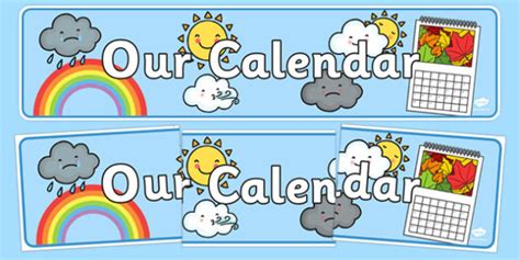 👉 Classroom Calendar Calendar Banner Display Resource