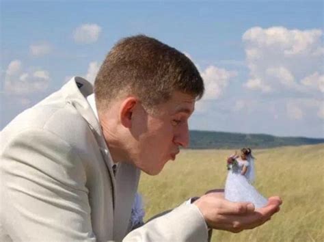 Russian Trend Sees Wedding Photographs Photoshopped Into Happy Couples