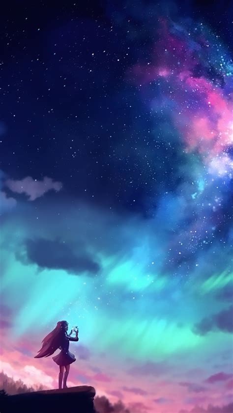 2160x3840 Resolution Anime Girl And Colorful Sky Sony Xperia Xxzz5