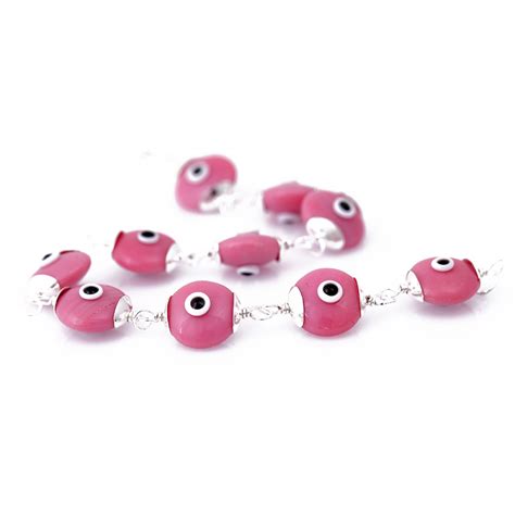 Buy Pink Evil Eye Bracelet In Silver Evil Eye Bracelets