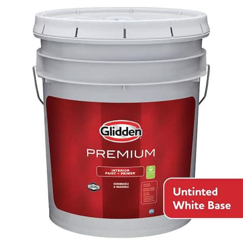 Glidden Premium 5 Gal Pure White Base 1 Satin Interior Paint Gln6211n