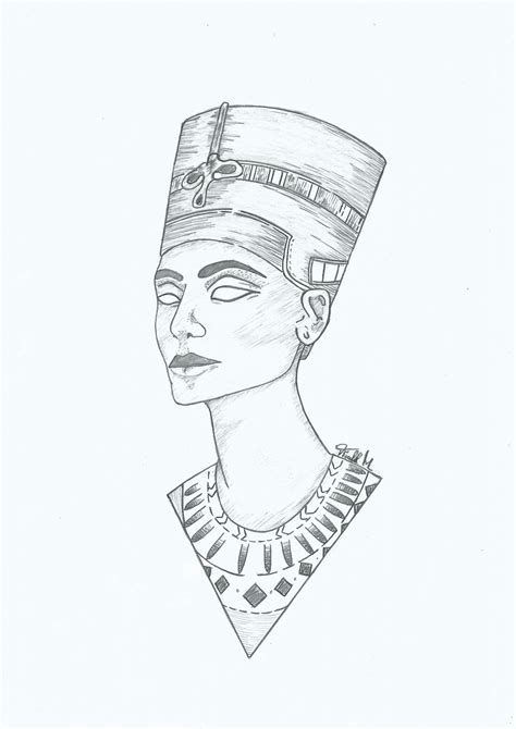 Portrait Drawing Nefertiti Etsy