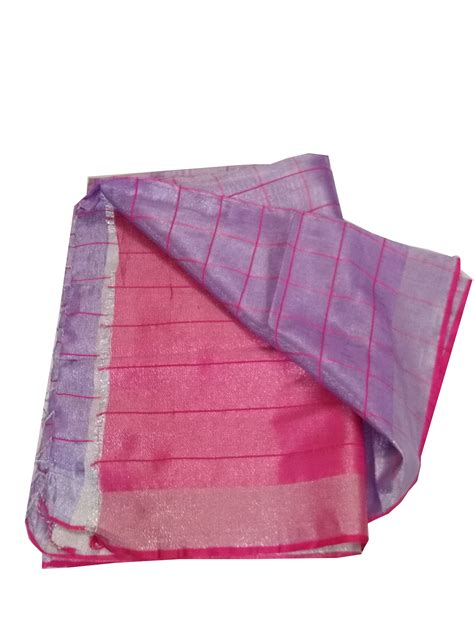 Buy Online Lavender Pink Tissue Linen Saree from Simple2Stylish.com