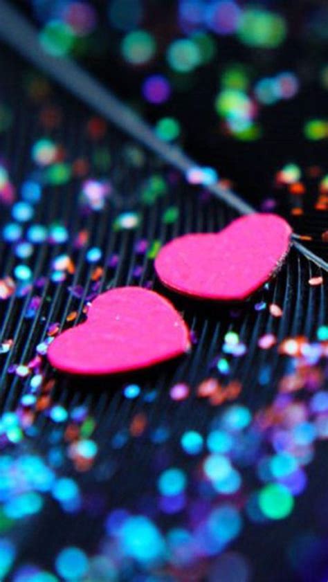 Hearts And Glitter Iphone Wallpaper Color Glitter