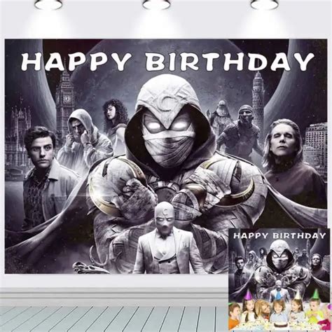 Moon Knight Happy Birthday Backdrop Banner Poster Vinyl Party Supplies