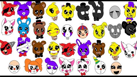 Cute Almost Allfnaf Characters Fnaf Speed Paint Youtube