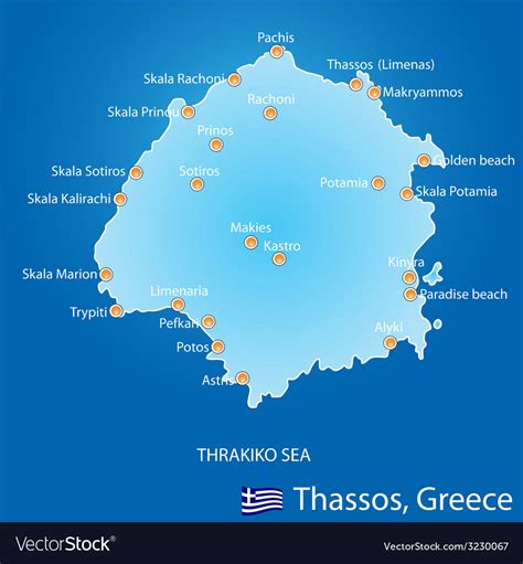 Thassos Beaches Map