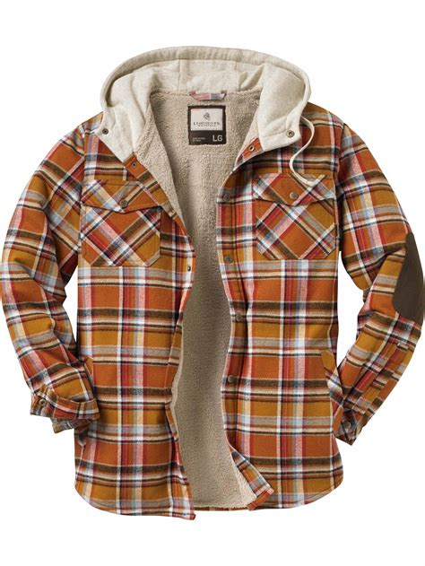 Legendary Whitetails Mens Camp Night Berber Lined Hooded Flannel