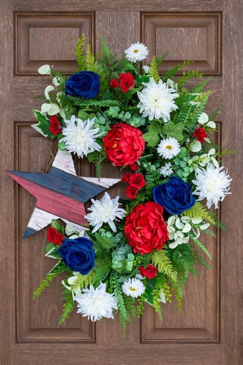 4th Of July Wreath Patriotic Grapevine Wreath Americana Wreath Etsy