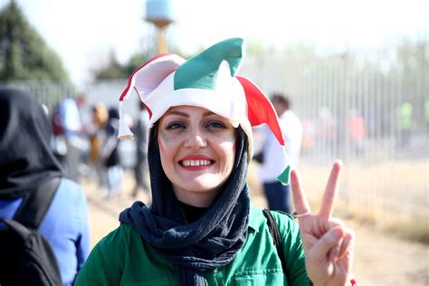 An Iranian Woman Arrives To Watch Iran S World Cup Qualifier Against Cambodia At The Azadi