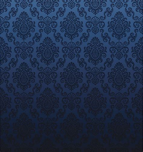 Royal Blue Damask Wallpaper