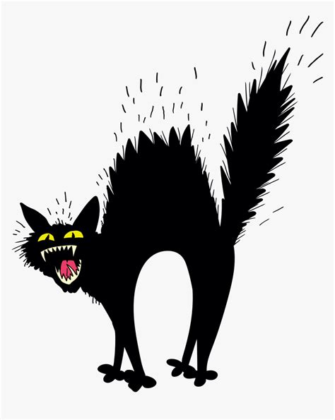 Transparent Scared Clipart Scary Black Cat Clipart Hd Png Download