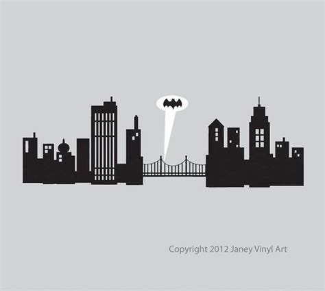 Super Hero Room Decal Batman Gotham City Skyline Cityscape Gotham City Skyline City