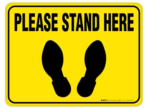 Please Stand Here Floor Sign