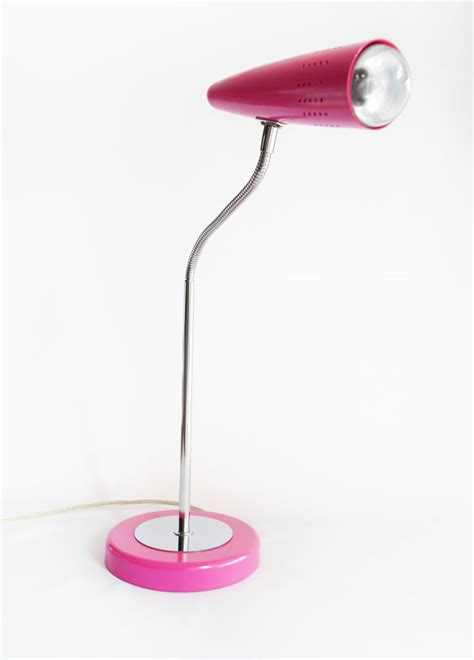 The on/off push button is on the base. Vintage Purple Desk Lamp - 1970s - Goose Neck - space age ...