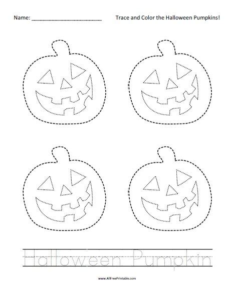 Halloween Pumpkin Tracing Worksheet Free Printable