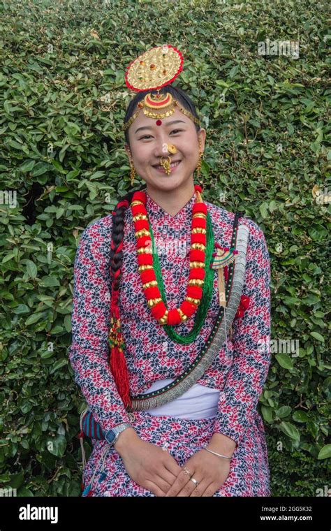 a beautiful nepali girl in gurung dress national clothes gurung dress traditional outfits