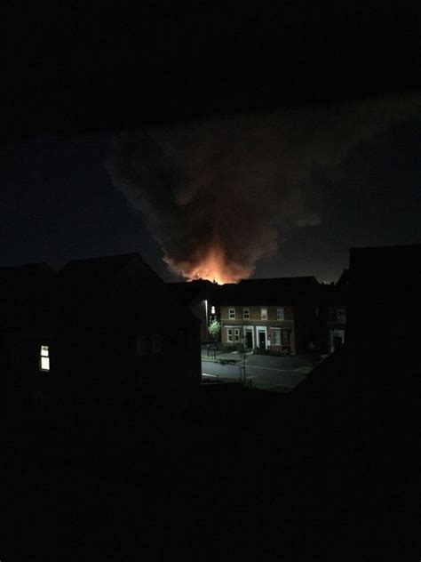 Explosions Heard As Firefighters Tackle Huge Blaze Near Railway Lines