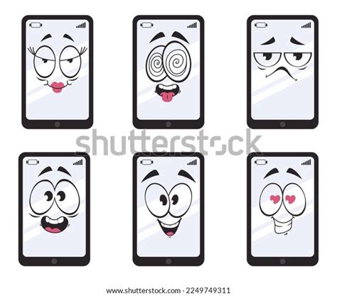 Cartoon Mobile Phone Smartphone Character Mascot Stock Vector Royalty