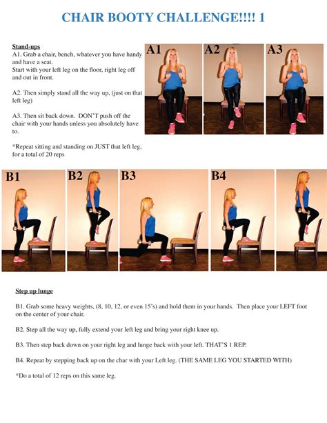 Erin Murphy Health And Fitness Printable Chair Booty Challenge