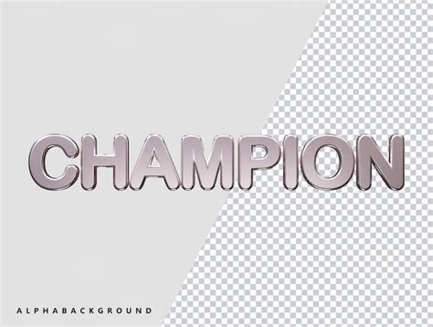 Premium Psd Champion Text Effect Vector Illustration