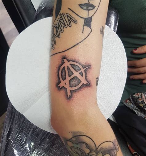 Dotwork Anarchy Symbol From Earlier This Week Tattoo Tattooartist