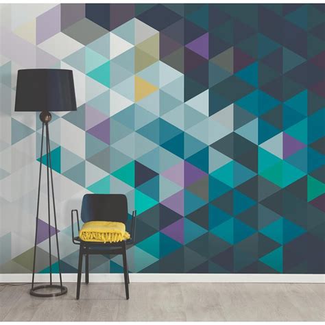 Brewster Abstract Triangles Wall Mural Wr50526 The Home Depot Accent