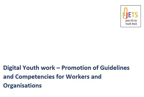 Digital Youth Work Promotion Of Guidelines And Competencies For