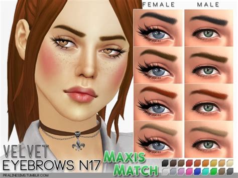 The Sims Resource Maxis Match Eyebrow Pack N02 By Pralinesims Sims 4