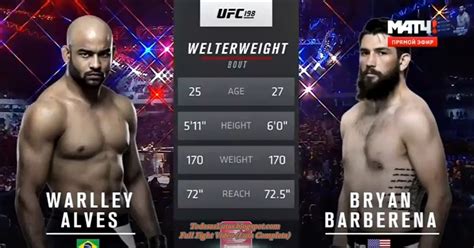 Todas As Lutas Full Fight Warlley Alves Vs Bryan Barberena Full Fight