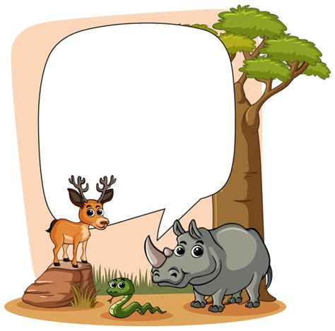 Free Frame Template With Wild Animals Nohatcc