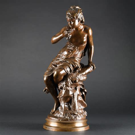 French Bronze Sculpture La Source Signed Mathurin Moreau