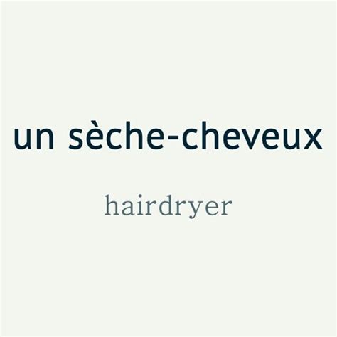 French Word Of The Day Un Sèche Cheveux Hairdryer French Phrases