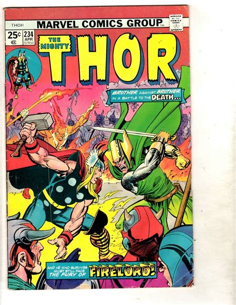 Lot Of 5 Mighty Thor Marvel Comic Books 229 230 232 233 234 Odin Loki