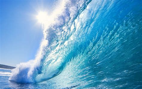 1920x1200 Photography Water Summer Sea Waves Sun Blue Wallpaper