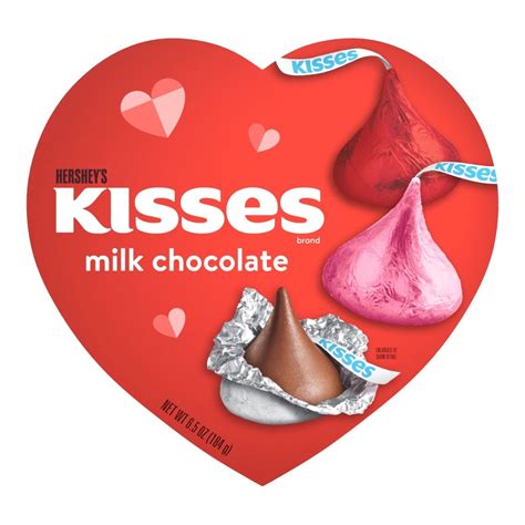hershey s kisses valentine s milk chocolate candy heart box 6 5 oz shipt