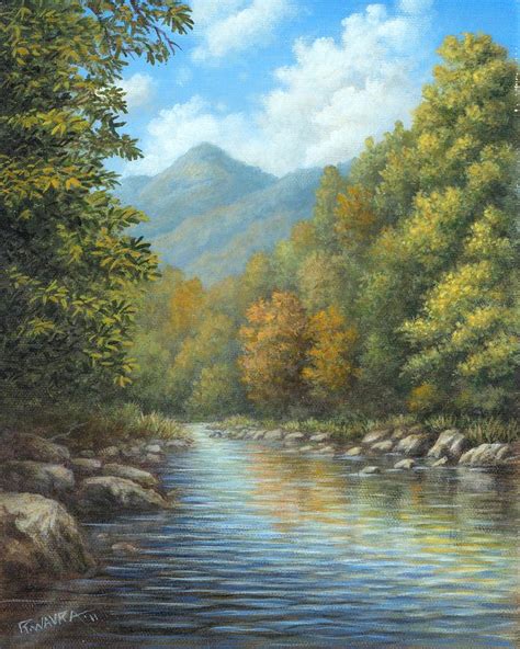 River View Smoky Mountains Painting By Robert Wavra Fine Art America