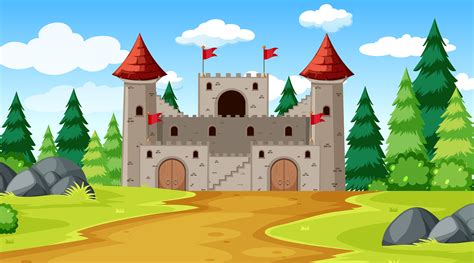 A Fantasy Castle Background 606067 Vector Art At Vecteezy