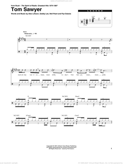 Hollyn in awe v2 final. Rush - Tom Sawyer sheet music for drums PDF