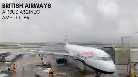British Airways Ba423 Economy Airbus A321neo Amsterdam Ams To