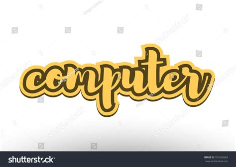 Computer Hand Written Text Writing Calligraphy Stock Vector Royalty