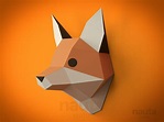Kits 3D Fox sculpture Paper Craft Fox Model Fox PDF template Papercraft ...